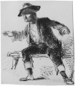 r.: A man seated on a bench; v.: Diagonal grid