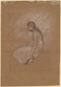 Seated woman with red hair