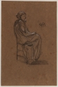 r.: Female figure, seated; v.: Screen