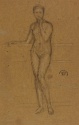 
                A nude with her right arm resting along a rail, The Hunterian