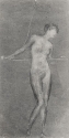 r.: Nude leaning back over balcony; v.: Figure composition