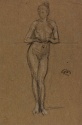 A nude with her elbows resting on a rail, The Hunterian