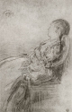 Young woman sitting in an armchair