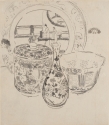 
                Plate, Bowl with a cover surmounted by a cup-shaped knob, Globular-shaped Bottle with
long neck and Eight-sided Bowl, Munson-Williams-Proctor Institute,