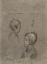 
                Sketches of three heads, whereabouts unknown