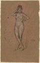Nude standing, with legs crossed