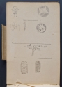 
                    Windows, a violin-shaped sconce, and three butterflies, Sketchbook, p. 95, The Hunterian