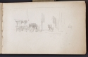 Street with horse-drawn cart, Sketchbook, p. 3, The Hunterian 