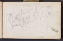 Donkeys and a cat, Sketchbook, p. 7, The Hunterian