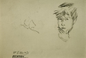 r.: A head, and a butterfly; v.: proofs of six butterflies