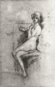 
                    Nude model seated, Whereabouts unknown
