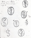 r.: Designs for monogram for ISSPG ; v.: Tracing of monogram
