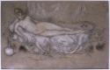 
                    Nude model reclining, private collection