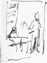 
                    Sketch of 'Whistler in his Studio', Glasgow University Library