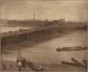
                    Brown and Silver: Old Battersea Bridge, photograph, ca 1925