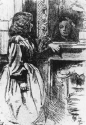 J. E. Millais, Before the Mirror, 1861, from Laver, James, A History of British and American Etching, 1929