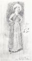 J. B. Partridge, Caricature of Whistler as Harmony in Black, No. 10, from unidentified press cutting, GUL PC 3, p. 116