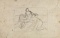 (a) Two draped figures on a terrace; (b) Figure