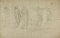 r.: A composition: women on a terrace; v.: A nude bent over holding on to a parasol