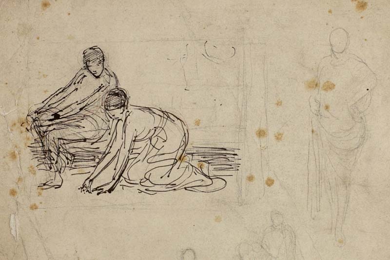 r.: Seated and kneeling draped figures; v.: Indecipherable
