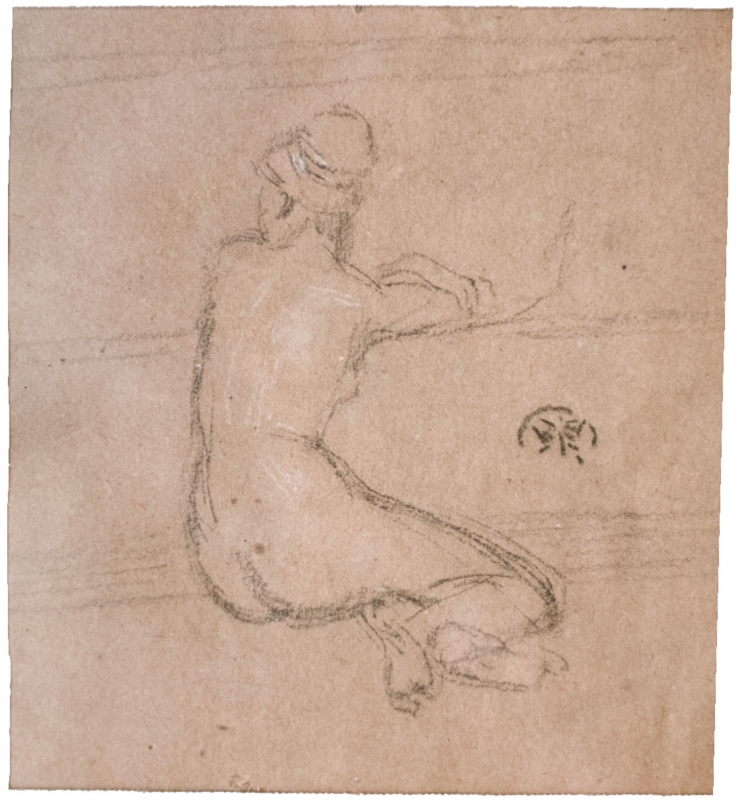r.: Study of a seated nude for 'Variations in Blue and Green'; v.: Two seated nudes