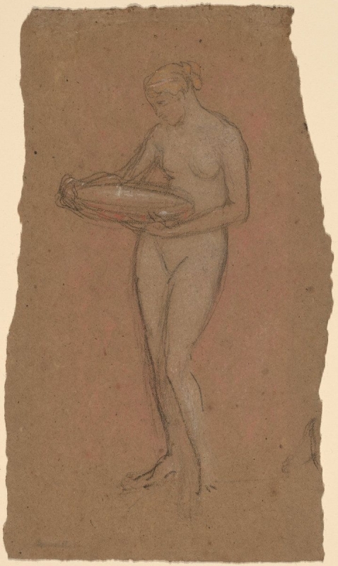 r.: Standing nude holding a bowl; v.: Study for 'Variations in Blue and Green'