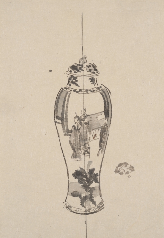 Vase with slightly bulging body and expanding neck