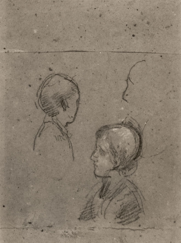Sketches of three heads