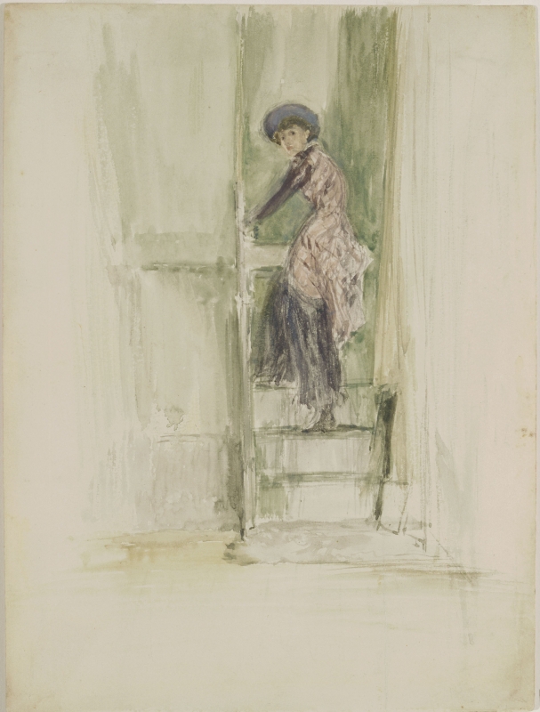Maud on a stairway
