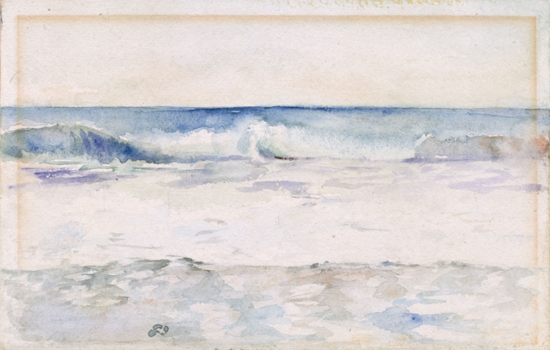 Surf breaking on the beach