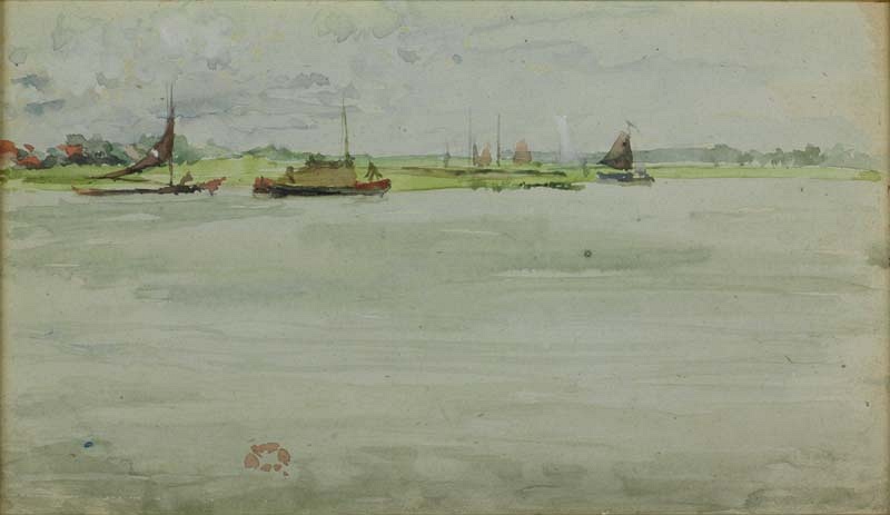 r.: Note in Grey and Green - Holland; v.: Beach scene with washing hung out to dry