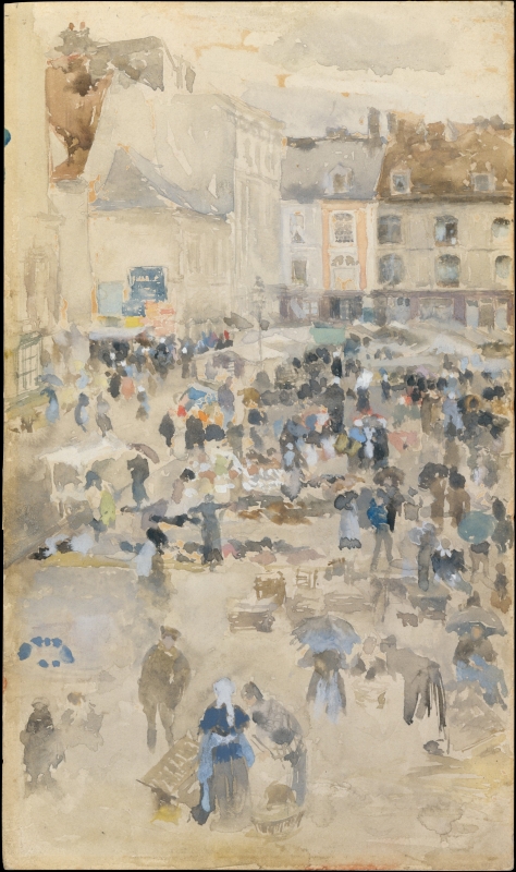 Variations in violet and grey – Market Place, Dieppe