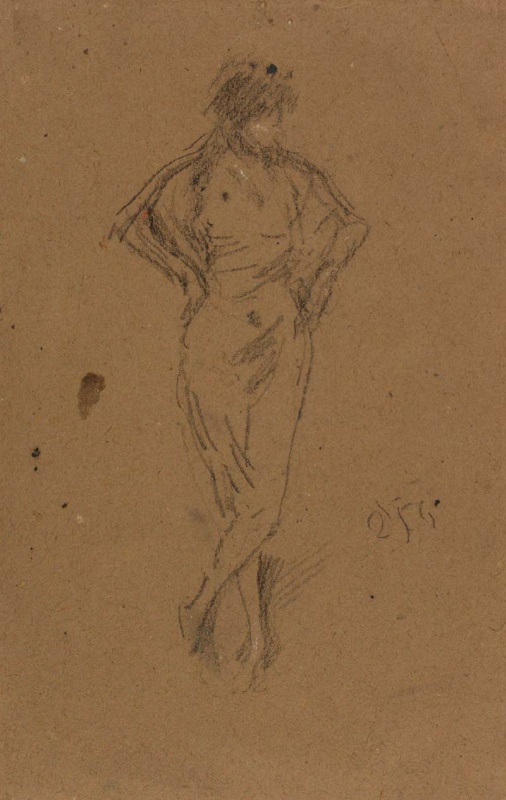 A woman with arms akimbo