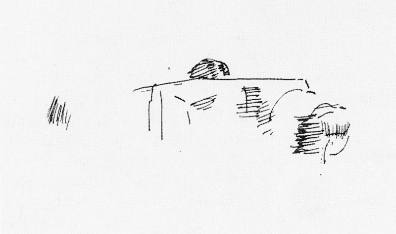 Man in an armchair, reading a newspaper; v: Heads and figures