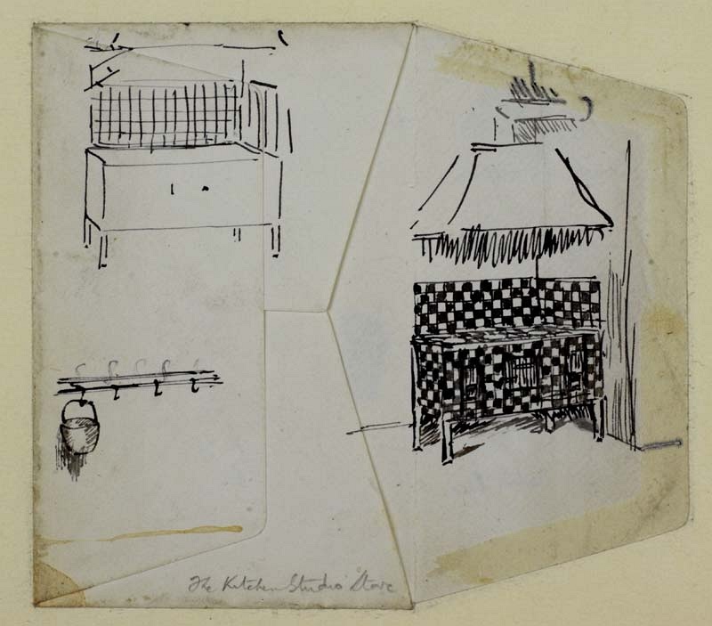 r.: The Kitchen Studio Stove; v.: Study of a head, and shading