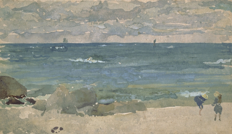 Beach scene with two figures