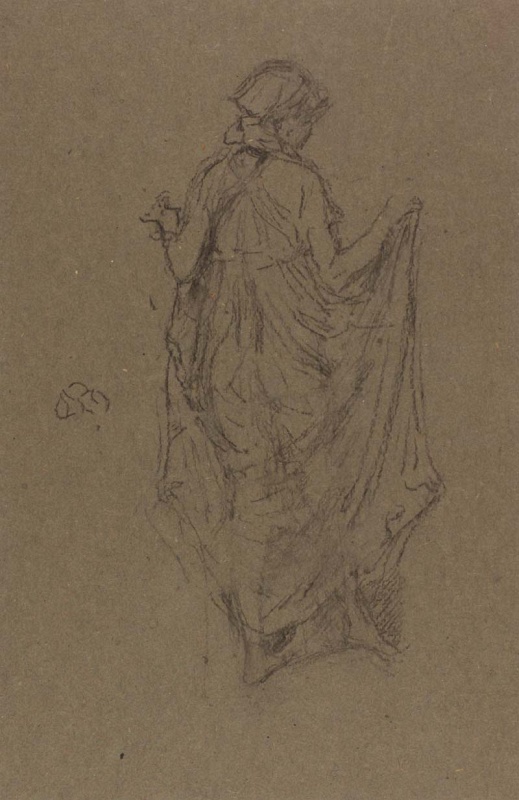 A dancing girl seen from the back