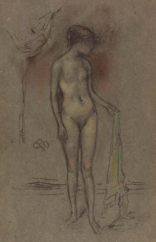 r.: A nude girl wearing a brown cap; v.: Study of same figure