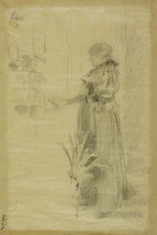 Beatrice Whistler looking at her birds