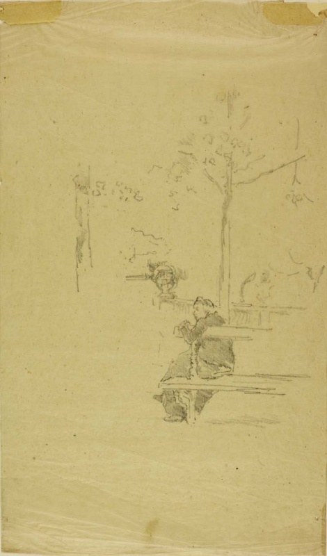 Seated woman in Luxembourg Gardens