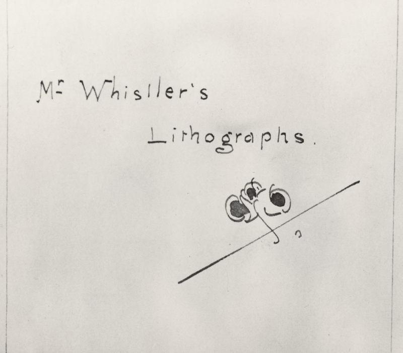 Design for a sign for 'Mr Whistler's Lithographs'