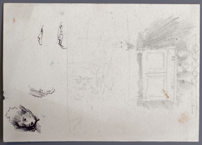 A woman's head and a sideboard